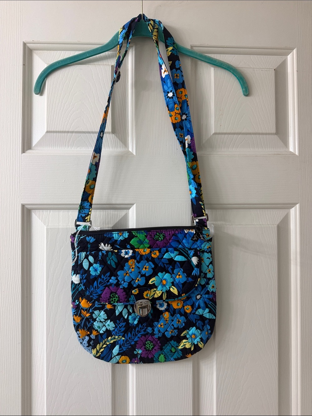 Vera Bradley Navy Blue Floral Quilted Crossbody